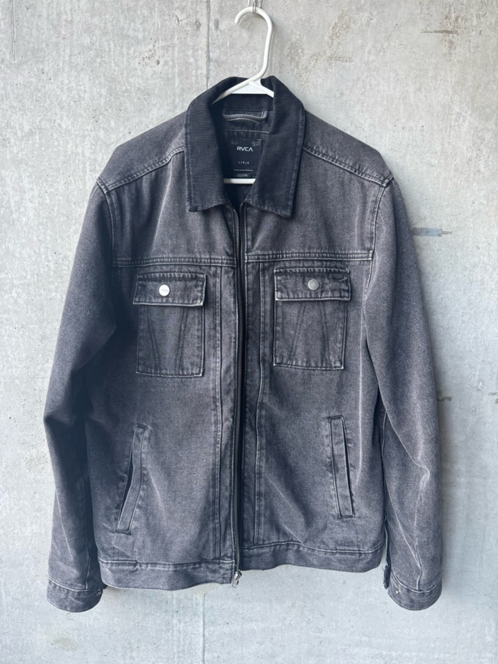 RVCA Men's Washed Black Shirt Jacket